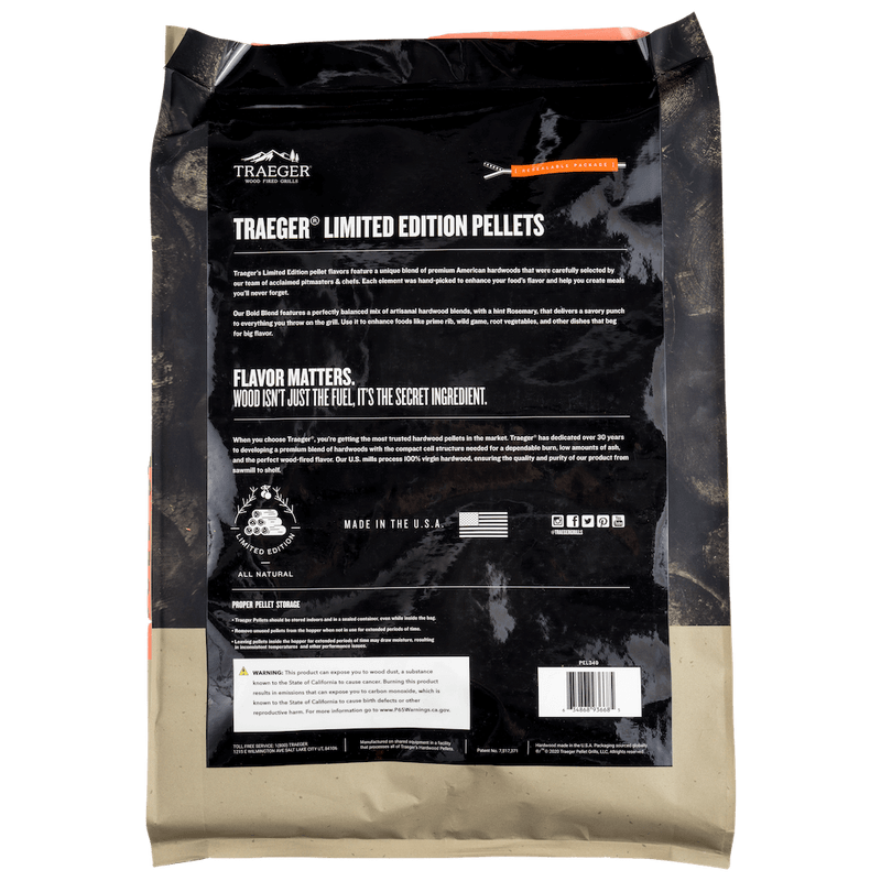 Traeger Traeger Limited Edition Bold Blend Hardwood Pellets PEL349 PEL349 Accessory Smoker Wood Chip & Chunk