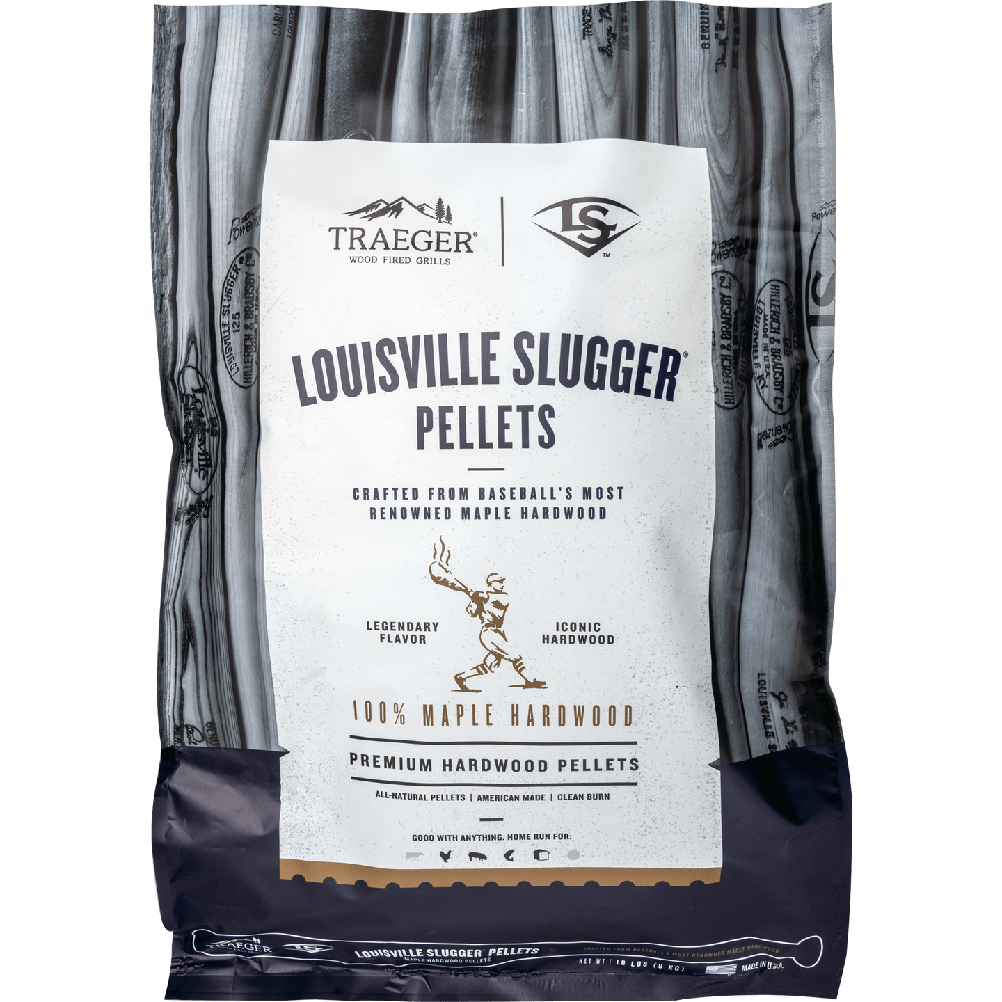 Traeger Traeger Limited Edition Louisville Slugger Maple Pellets PEL364 Accessory Smoker Wood Chip & Chunk