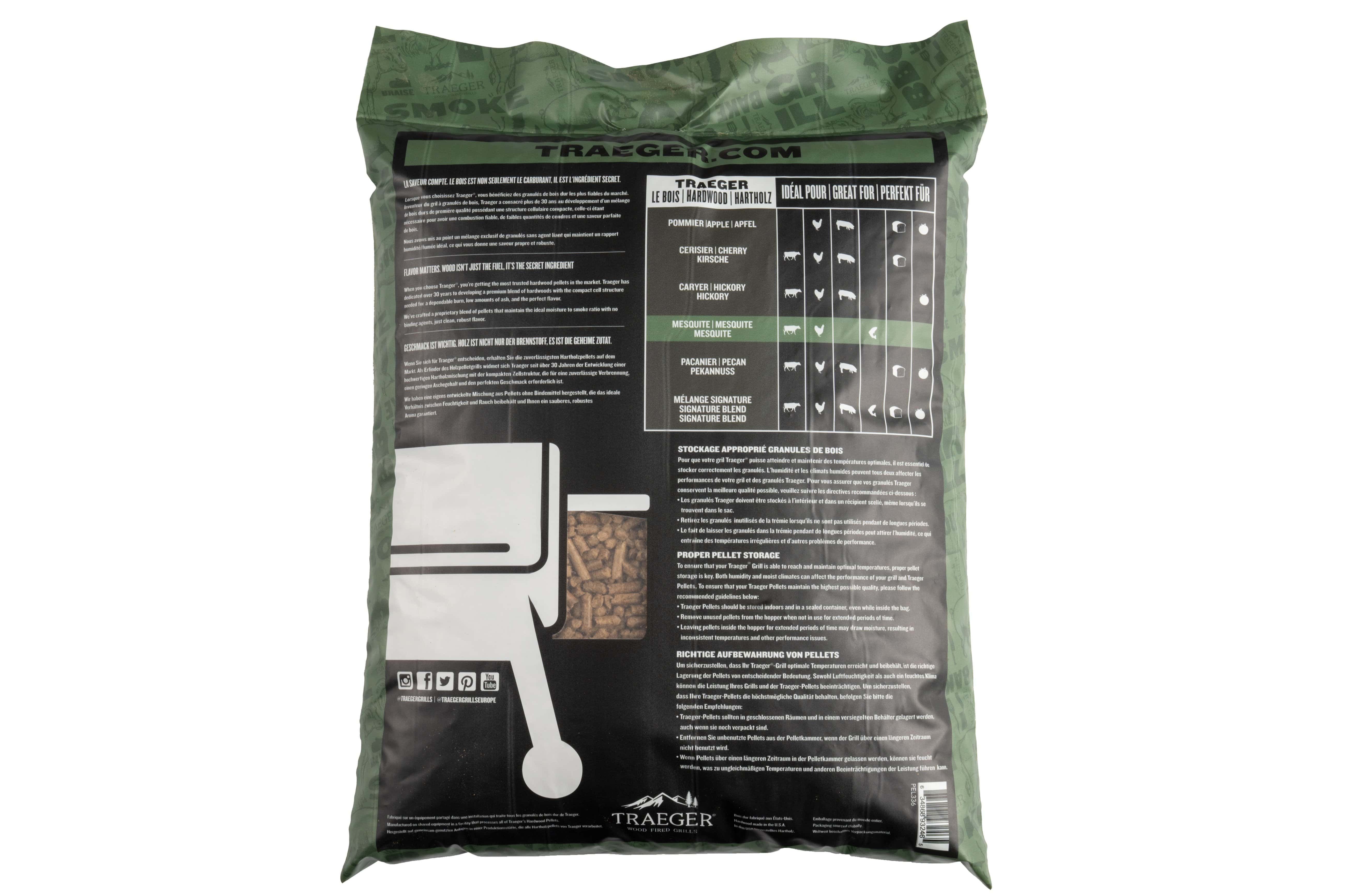 Traeger Traeger Mesquite Wood Pellets 20 lb Bag PEL336 Accessory Smoker Wood Chip & Chunk 634868932465