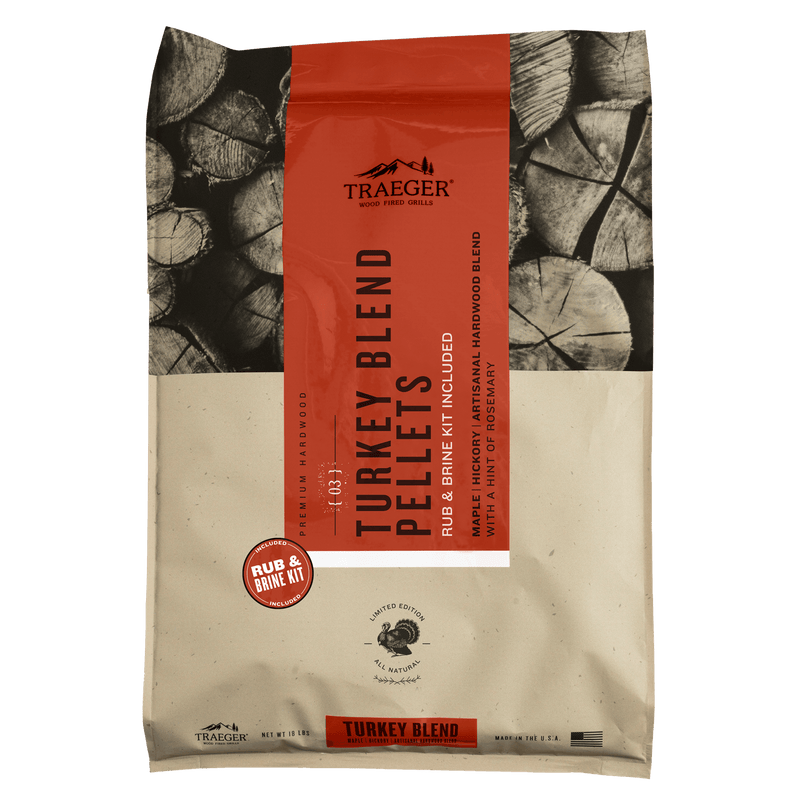 Traeger Traeger Turkey Blend Wood Pellets 18lb (Limited Edition) + Briner Kit PEL351 Accessory Smoker Wood Chip & Chunk 634868938092