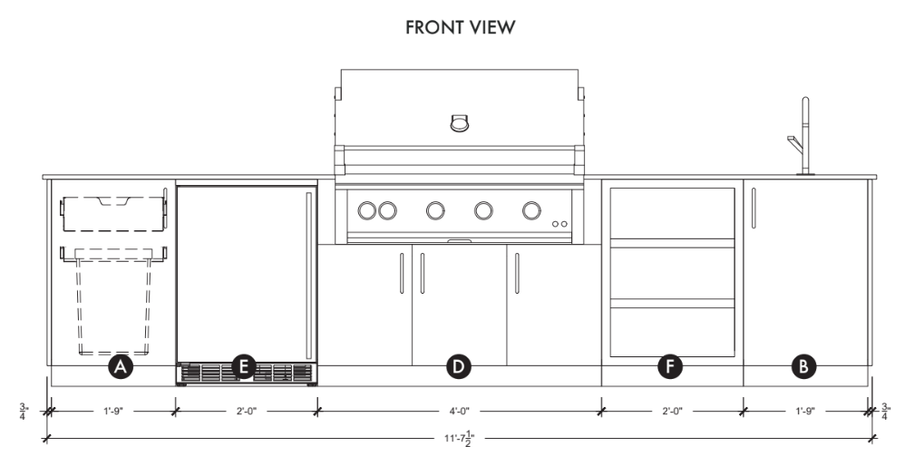 Urban Bonfire Urban Bonfire Breeze 42 Outdoor Kitchen Outdoor Kitchen Pre-Built Bundle