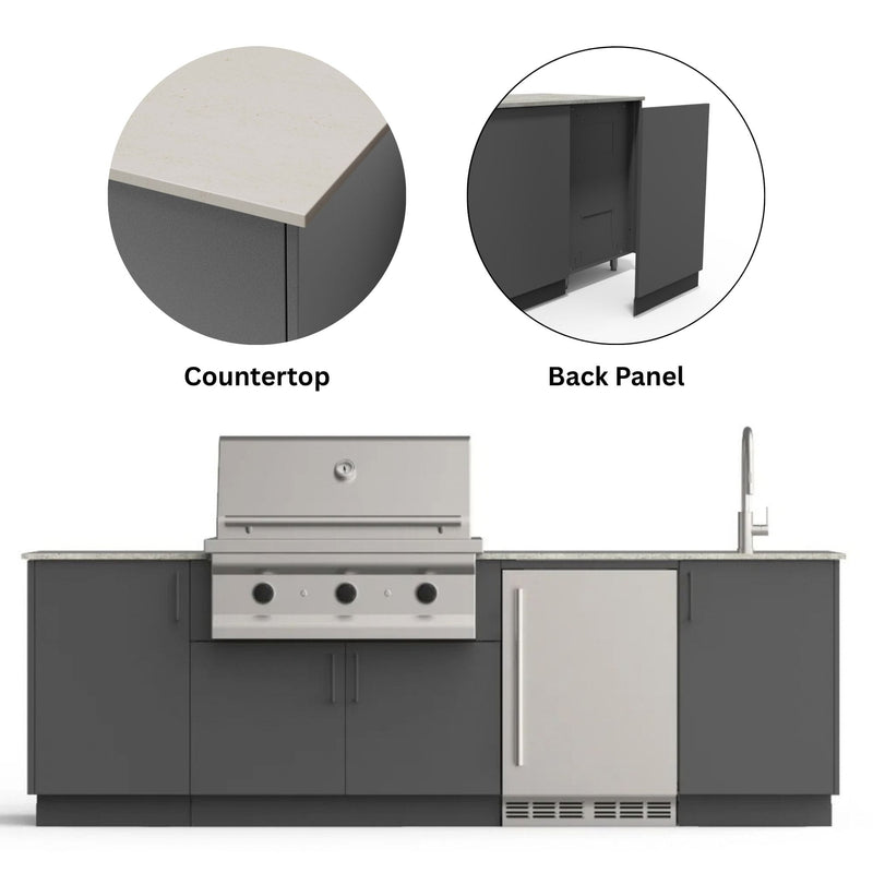 Urban Bonfire Urban Bonfire Cove 36 Outdoor Kitchen Anthracite / Danae / Yes C-COVE36-AN-DANAE-BCKP Outdoor Kitchen Pre-Built Bundle