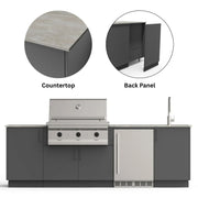 Urban Bonfire Urban Bonfire Cove 36 Outdoor Kitchen Anthracite / Keon / Yes C-COVE36-AN-KEON-BCKP Outdoor Kitchen Pre-Built Bundle
