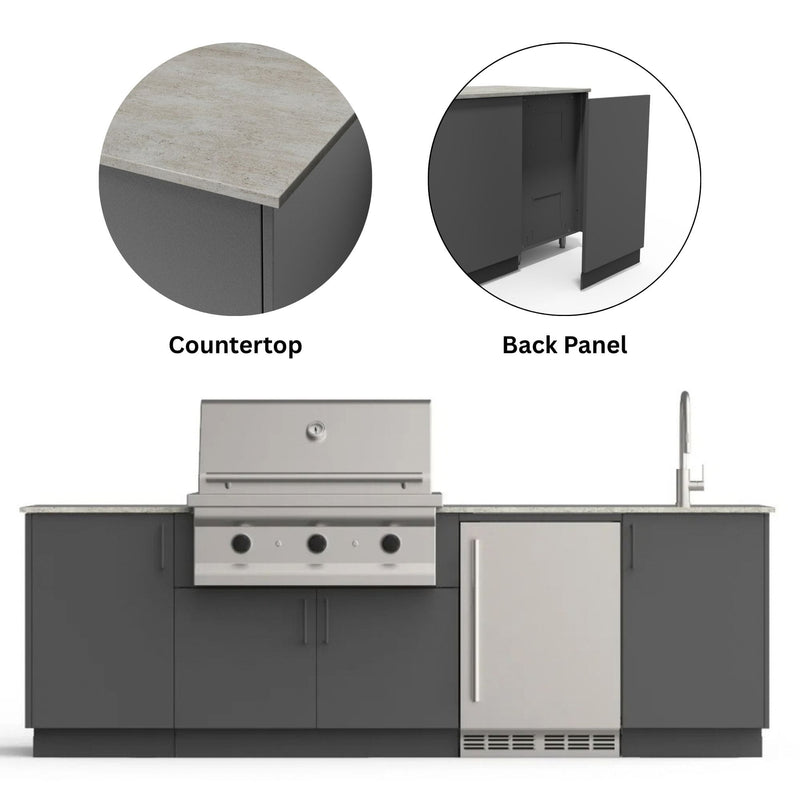 Urban Bonfire Urban Bonfire Cove 36 Outdoor Kitchen Anthracite / Keon / Yes C-COVE36-AN-KEON-BCKP Outdoor Kitchen Pre-Built Bundle