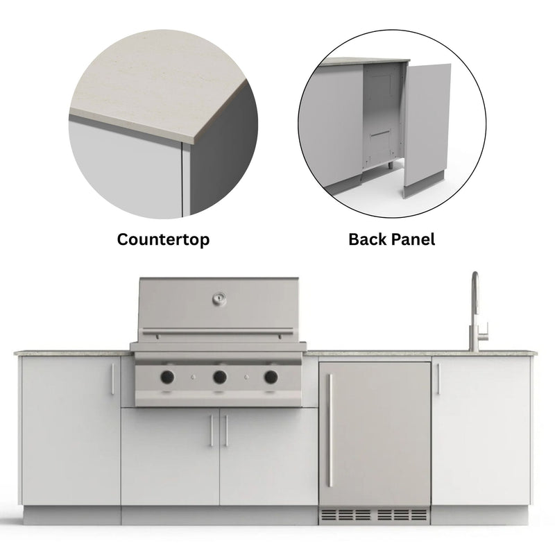 Urban Bonfire Urban Bonfire Cove 36 Outdoor Kitchen Chantilly / Danae / Yes C-COVE36-CH-DANAE-BCKP Outdoor Kitchen Pre-Built Bundle