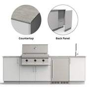 Urban Bonfire Urban Bonfire Cove 36 Outdoor Kitchen Chantilly / Keon / Yes C-COVE36-CH-KEON-BCKP Outdoor Kitchen Pre-Built Bundle