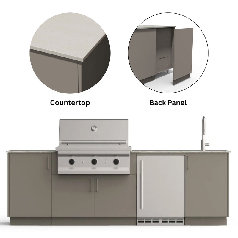 Urban Bonfire Urban Bonfire Cove 36 Outdoor Kitchen Clay / Danae / Yes C-COVE36-CL-DANAE-BCKP Outdoor Kitchen Pre-Built Bundle