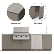 Urban Bonfire Urban Bonfire Cove 36 Outdoor Kitchen Clay / Keon / Yes C-COVE36-CL-KEON-BCKP Outdoor Kitchen Pre-Built Bundle