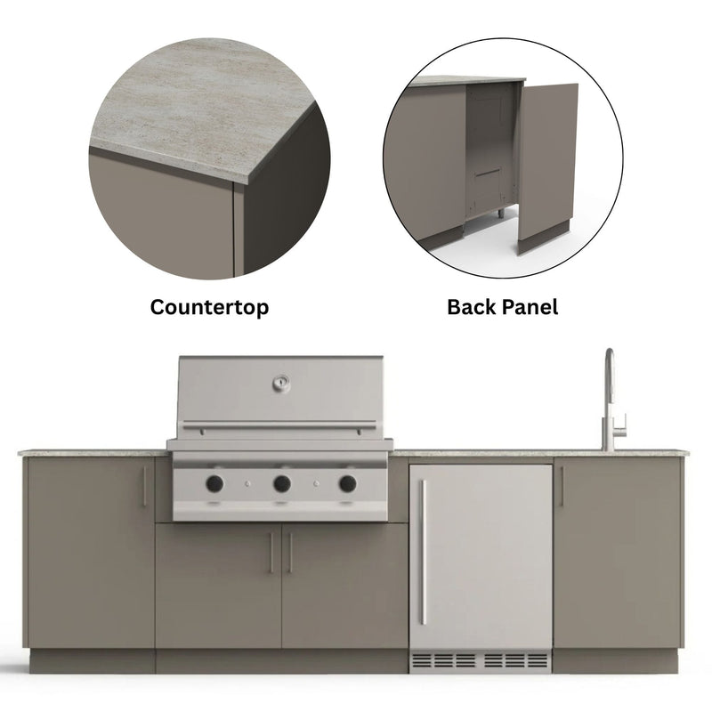 Urban Bonfire Urban Bonfire Cove 36 Outdoor Kitchen Clay / Keon / Yes C-COVE36-CL-KEON-BCKP Outdoor Kitchen Pre-Built Bundle