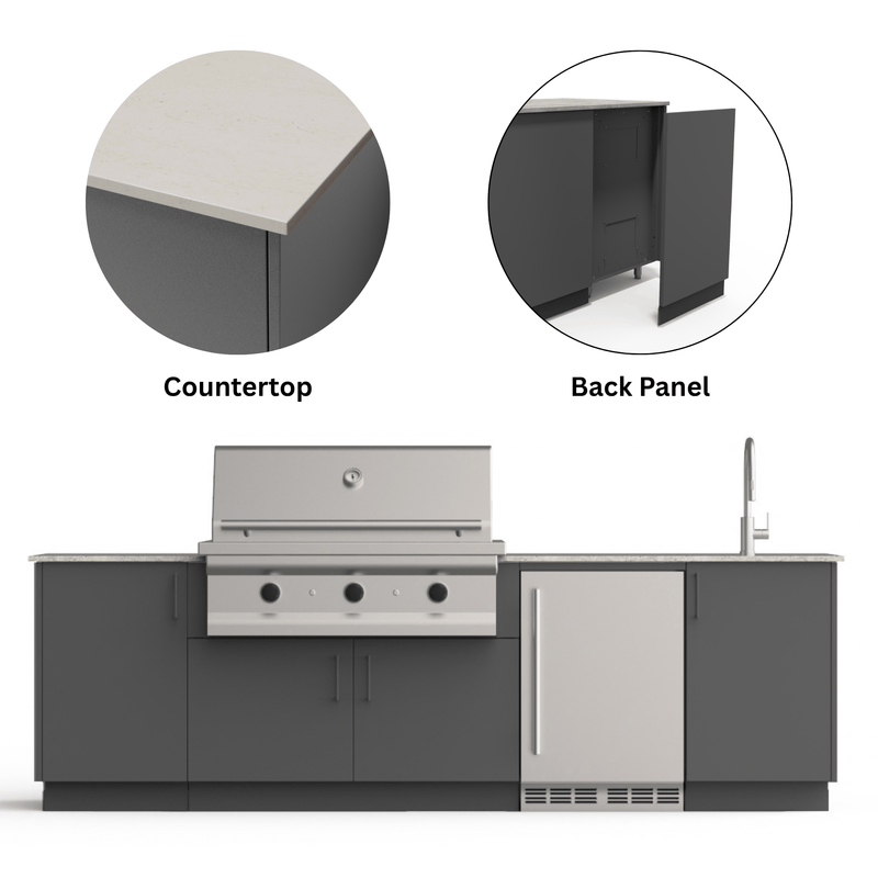Urban Bonfire Urban Bonfire Cove 42 Outdoor Kitchen Anthracite / Danae / Yes C-COVE42-AN-DANAE-BCKP Outdoor Kitchen Pre-Built Bundle