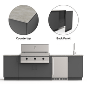 Urban Bonfire Urban Bonfire Cove 42 Outdoor Kitchen Anthracite / Keon / Yes C-COVE42-AN-KEON-BCKP Outdoor Kitchen Pre-Built Bundle