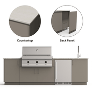 Urban Bonfire Urban Bonfire Cove 42 Outdoor Kitchen Clay / Danae / Yes C-COVE42-CL-DANAE-BCKP Outdoor Kitchen Pre-Built Bundle