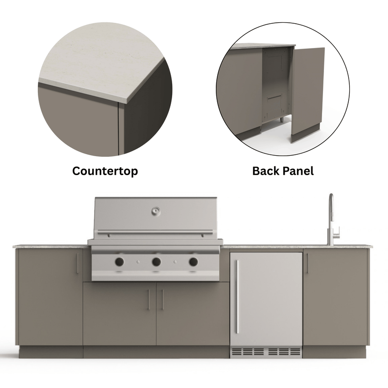 Urban Bonfire Urban Bonfire Cove 42 Outdoor Kitchen Clay / Danae / Yes C-COVE42-CL-DANAE-BCKP Outdoor Kitchen Pre-Built Bundle