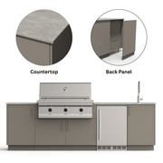 Urban Bonfire Urban Bonfire Cove 42 Outdoor Kitchen Clay / Keon / Yes C-COVE42-CL-KEON-BCKP Outdoor Kitchen Pre-Built Bundle