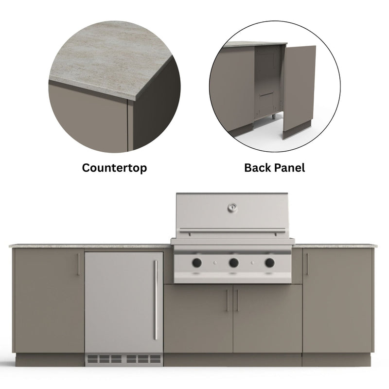 Urban Bonfire Urban Bonfire Dusk 36 Outdoor Kitchen Clay / Keon / Yes C-DUSK36-CL-KEON-BCKP Outdoor Kitchen Pre-Built Bundle