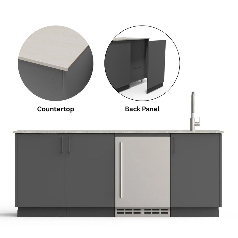 Urban Bonfire Urban Bonfire Lagoon Outdoor Kitchen Anthracite / Danae / Yes C-LAGOON-AN-DANAE-BCKP Outdoor Kitchen Pre-Built Bundle