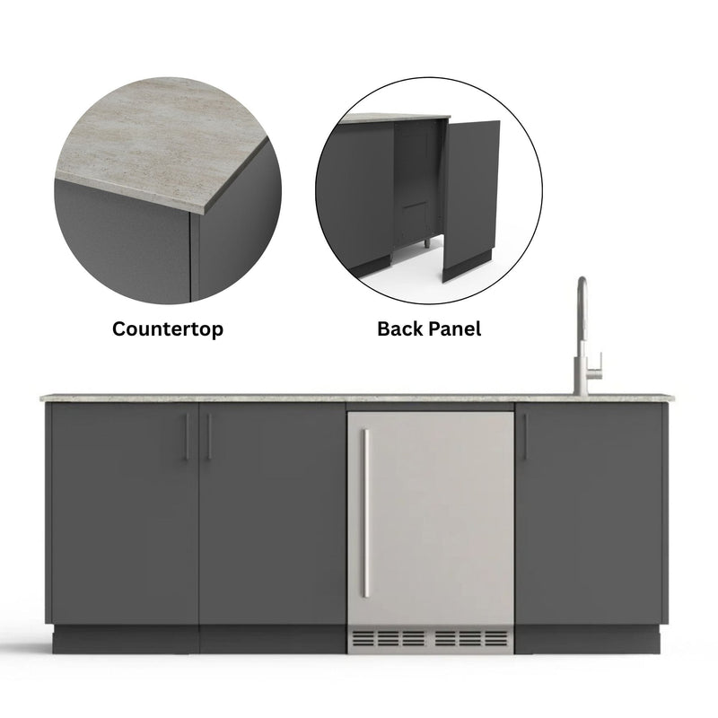 Urban Bonfire Urban Bonfire Lagoon Outdoor Kitchen Anthracite / Keon / Yes C-LAGOON-AN-KEON-BCKP Outdoor Kitchen Pre-Built Bundle