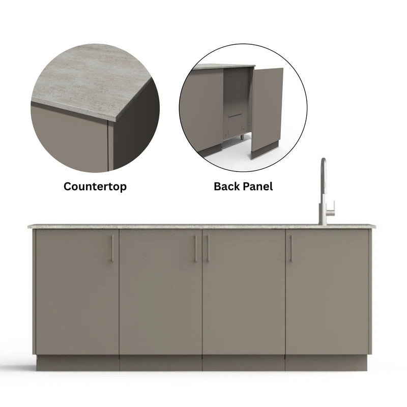 Urban Bonfire Urban Bonfire Perseid Outdoor Kitchen Clay / Keon / Yes C-PERSEID-CL-KEON-BCKP Outdoor Kitchen Pre-Built Bundle