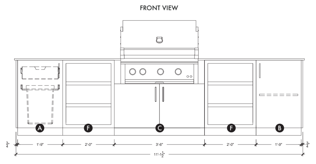 Urban Bonfire Urban Bonfire Savannah 36 Outdoor Kitchen Outdoor Kitchen Pre-Built Bundle