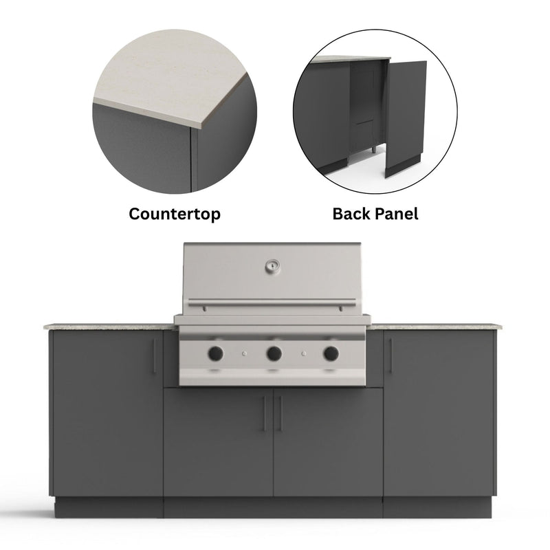 Urban Bonfire Urban Bonfire Sierra 36 Outdoor Kitchen Anthracite / Danae / Yes C-SIERRA36-AN-DANAE-BCKP Outdoor Kitchen Pre-Built Bundle