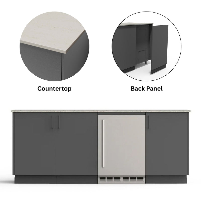 Urban Bonfire Urban Bonfire Vermont Outdoor Kitchen Anthracite / Danae / Yes C-VERMONT-AN-DANAE-BCKP Outdoor Kitchen Pre-Built Bundle