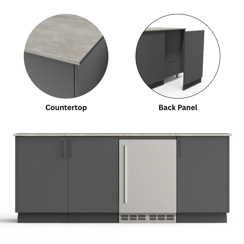 Urban Bonfire Urban Bonfire Vermont Outdoor Kitchen Anthracite / Keon / Yes C-VERMONT-AN-KEON-BCKP Outdoor Kitchen Pre-Built Bundle