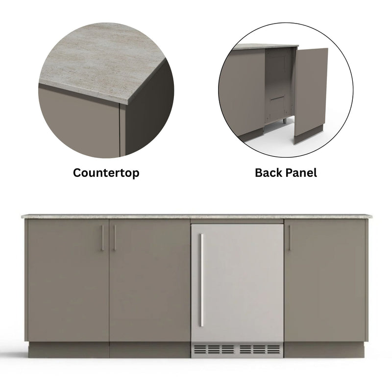 Urban Bonfire Urban Bonfire Vermont Outdoor Kitchen Clay / Keon / Yes C-VERMONT-CL-KEON-BCKP Outdoor Kitchen Pre-Built Bundle