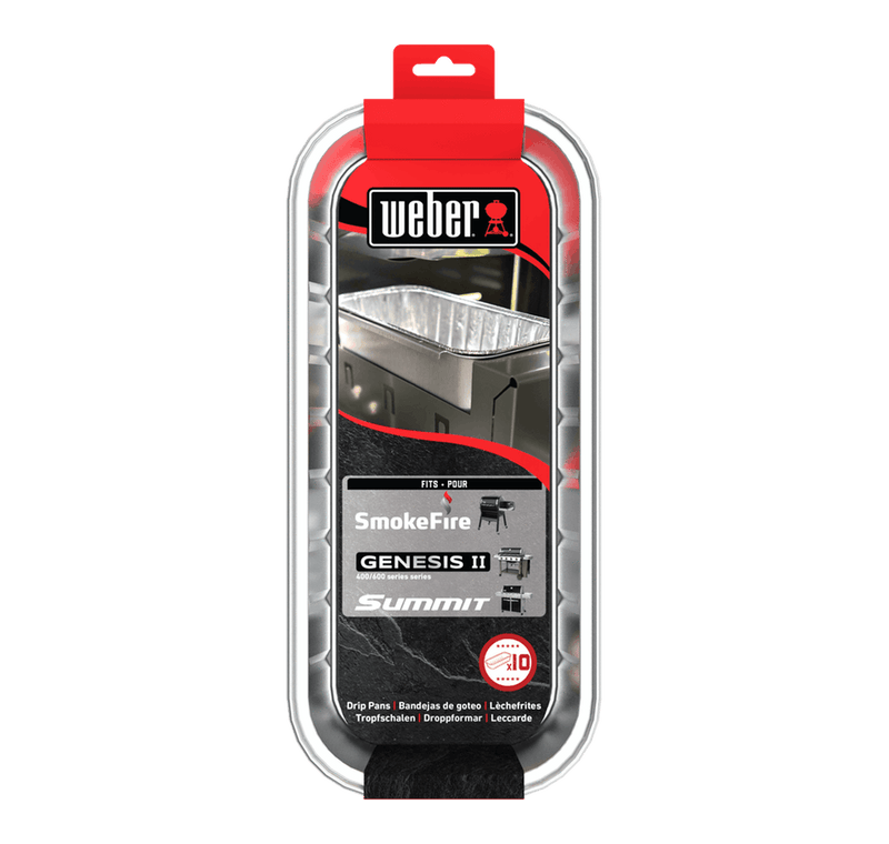 Weber Weber 6498 Drip Pans Fits SmokeFire EX4/EX6, Summit 400/600, Genesis II 400/600 10 pans per pack 6498 Part Grease Tray, Grease Cup & Drip Pan 077924129810