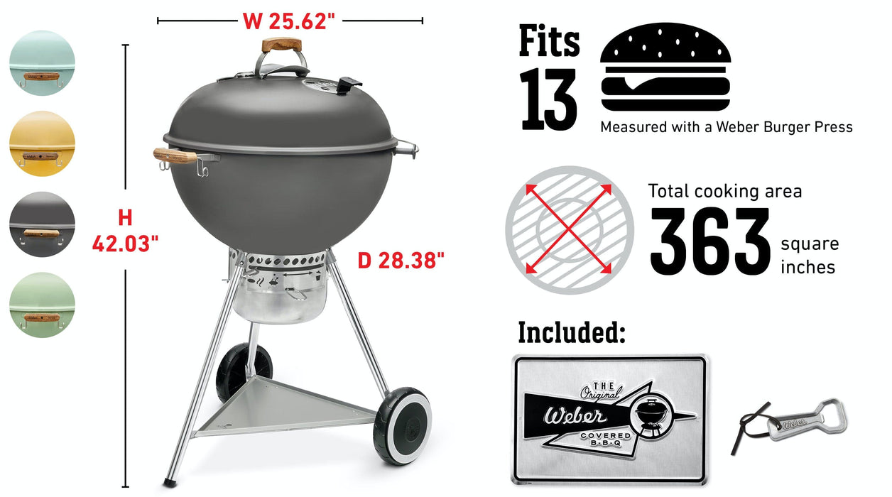 Weber Weber 70th Anniversary Edition Kettle Charcoal Grill 22" Charcoal / Hollywood Gray 19521001 Freestanding Charcoal Grill 077924177521