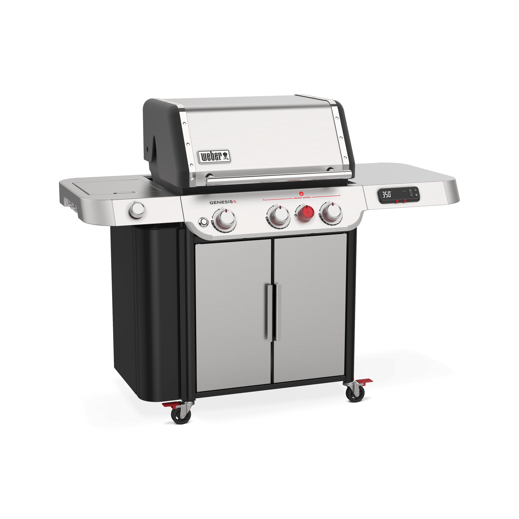 Weber Weber Genesis SX-335 Smart 3-Burner BBQ in Stainless Steel with Sear Zone & Side Burner Freestanding Gas Grill