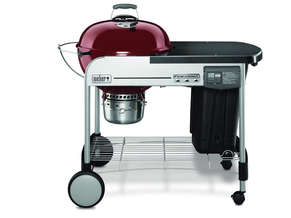 Weber Weber Performer Deluxe Charcoal Grill 22" Crimson / Charcoal 15503001 Freestanding Charcoal Grill 077924032387