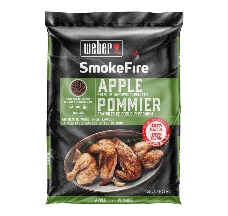 Weber Weber SmokeFire Apple Blend Premium Hardwood Pellets 20 lb Bag 20 lb Bag 190204 Accessory Smoker Wood Chip & Chunk 077924129803