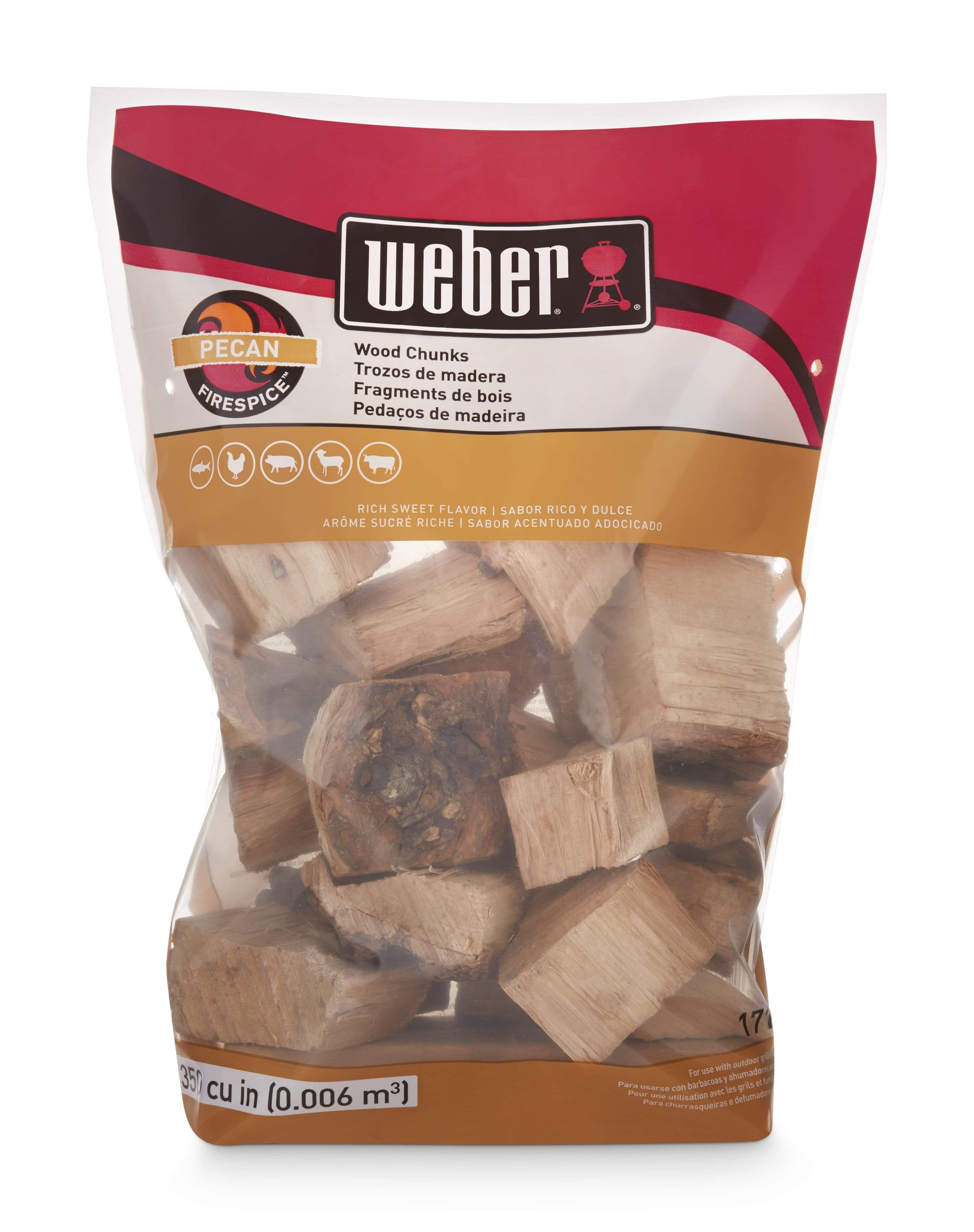 Weber Weber Smoking Wood Chunks 4 lb Bag Pecan 17137 Accessory Smoker Wood Chip & Chunk 077924051463