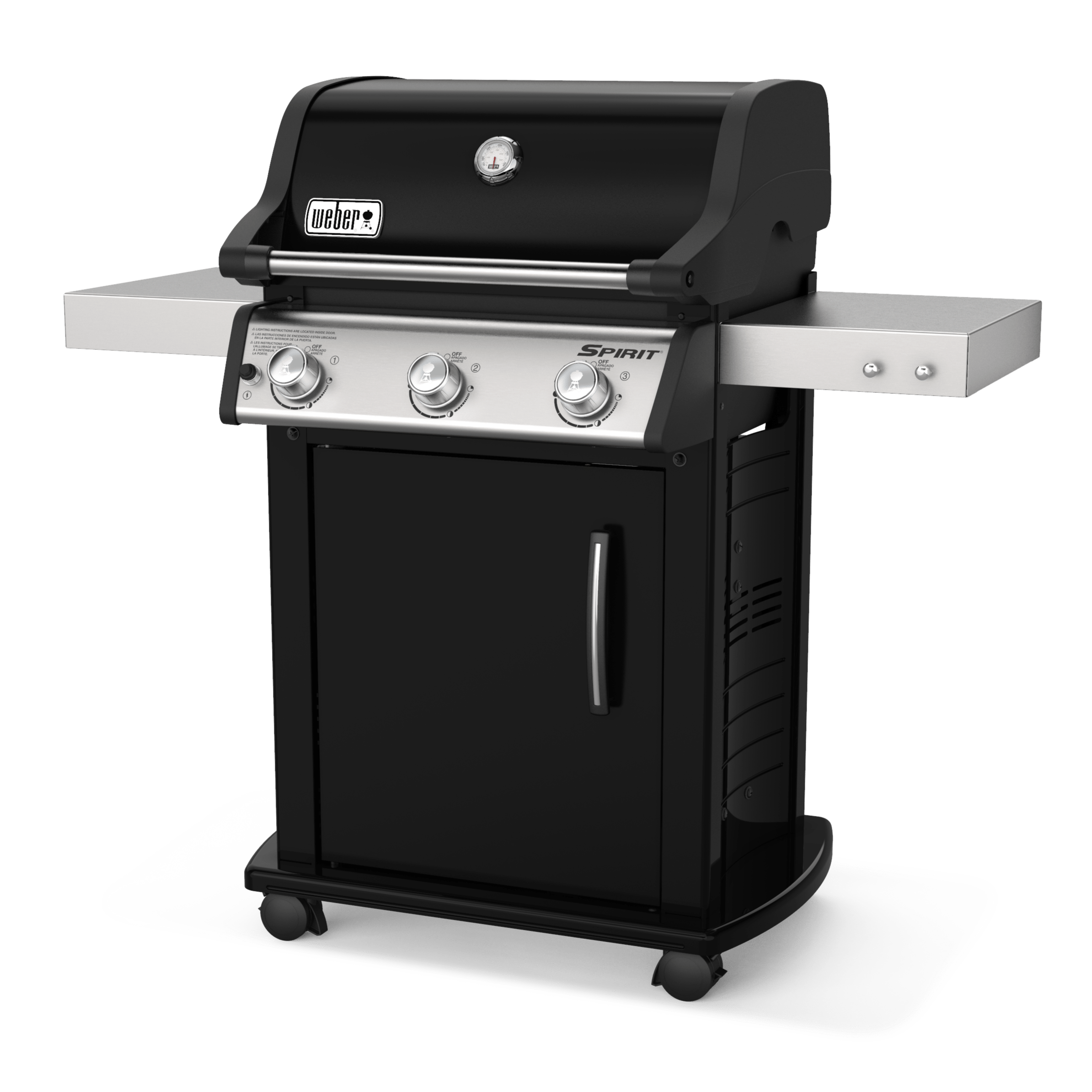 Weber Weber Spirit E-315 3-Burner BBQ in Black with Cast-Iron Cooking Grates Freestanding Gas Grill
