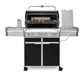 Weber Weber Summit E-470 4-Burner BBQ in Black with Sear Zone, Side Burner, Rotisserie Kit & Stainless Steel Cooking Grates Freestanding Gas Grill