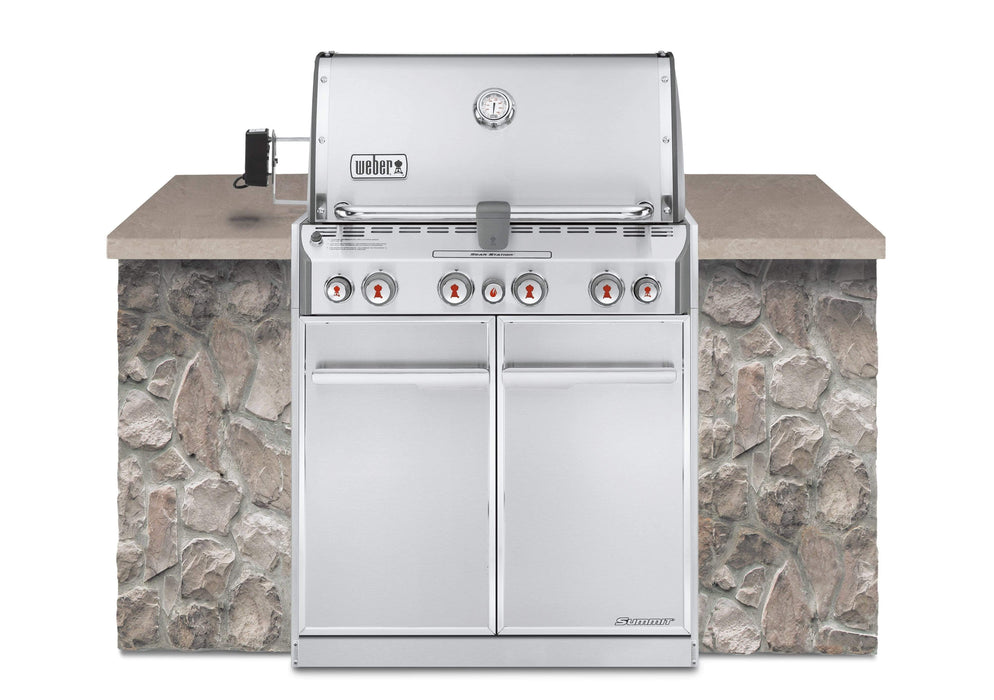 Weber Weber Summit S-460 4-Burner Built-In Grill in Stainless Steel with Sear Zone, Rotisserie Kit & Integrated Smoke Box Propane / Stainless Steel 7160001 Built-in Gas Grill 077924006531