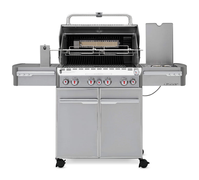 Weber Weber Summit S-470 4-Burner BBQ in Stainless Steel with Sear Zone, Side Burner, Rotisserie Kit & Stainless Steel Cooking Grates Freestanding Gas Grill