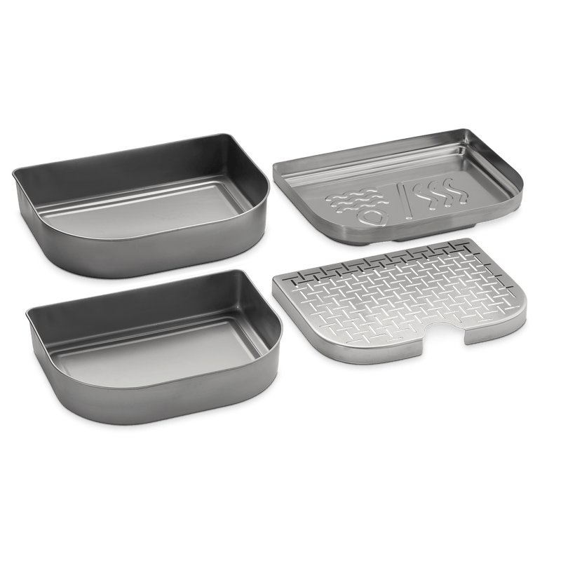Weber Weber Versatility Expansion Kit Lumin Compact Electric Grill 2x Stainless Steel Warming Dishes, 1x Stainless Steel Steam/Smoke Tray, 1x Steam Smoke Reservoir 6613 6613 Part Other 077924196515