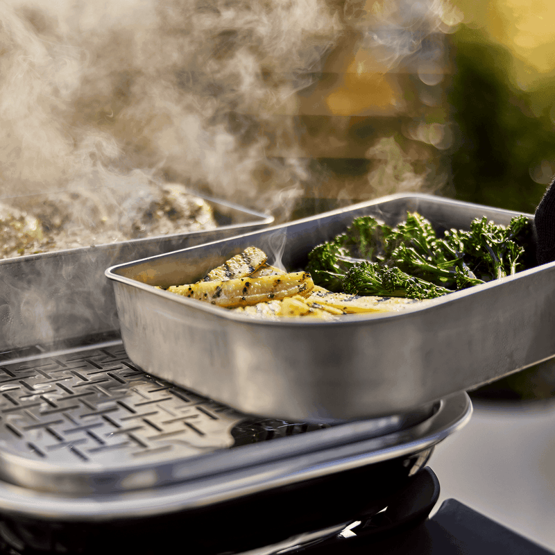 Weber Weber Versatility Expansion Kit Lumin Compact Electric Grill 2x Stainless Steel Warming Dishes, 1x Stainless Steel Steam/Smoke Tray, 1x Steam Smoke Reservoir 6613 6613 Part Other 077924196515