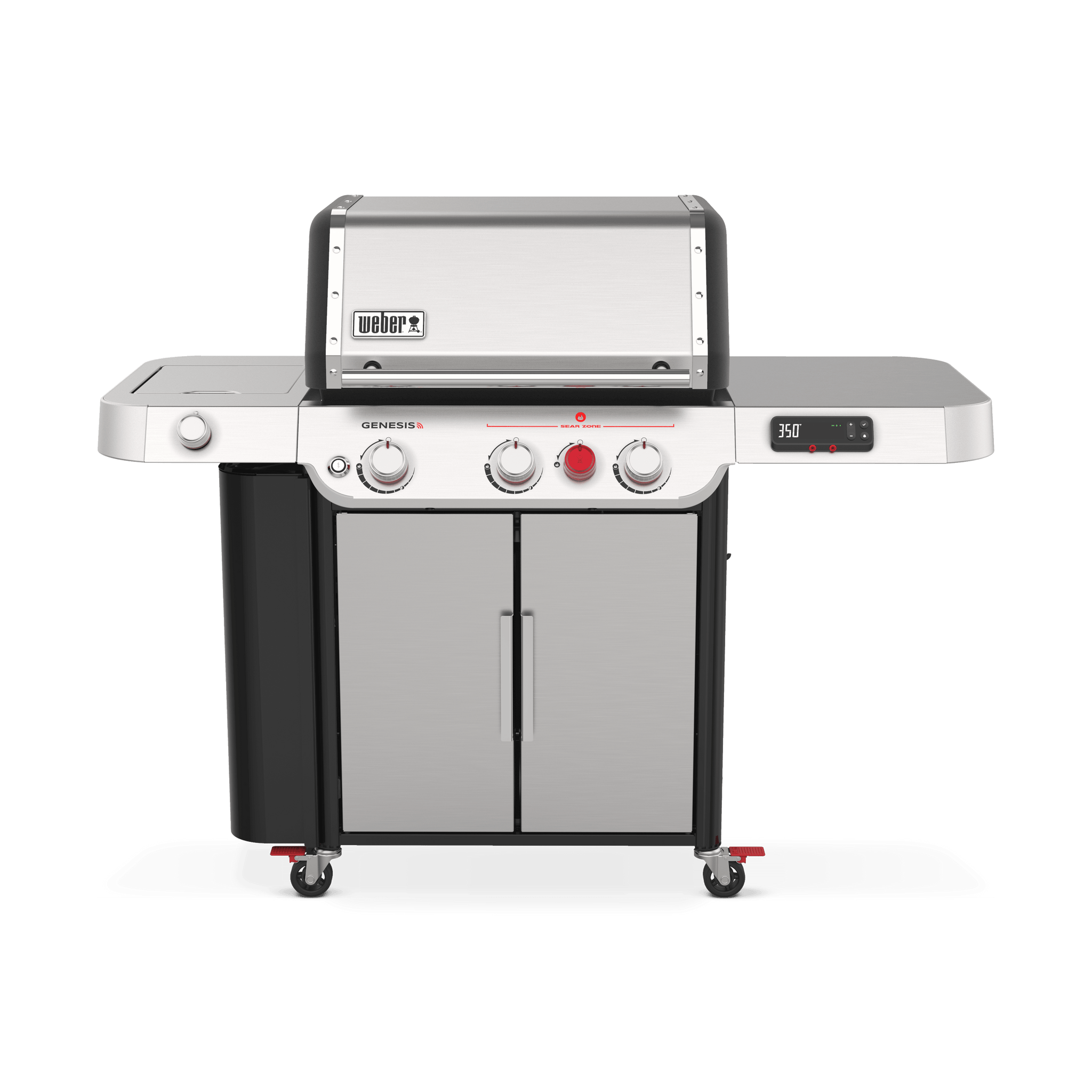 Weber Weber Genesis SX-335 Smart 3-Burner BBQ in Stainless Steel with Sear Zone & Side Burner Freestanding Gas Grill